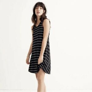 Madewell Black White Stripe Tank Dress